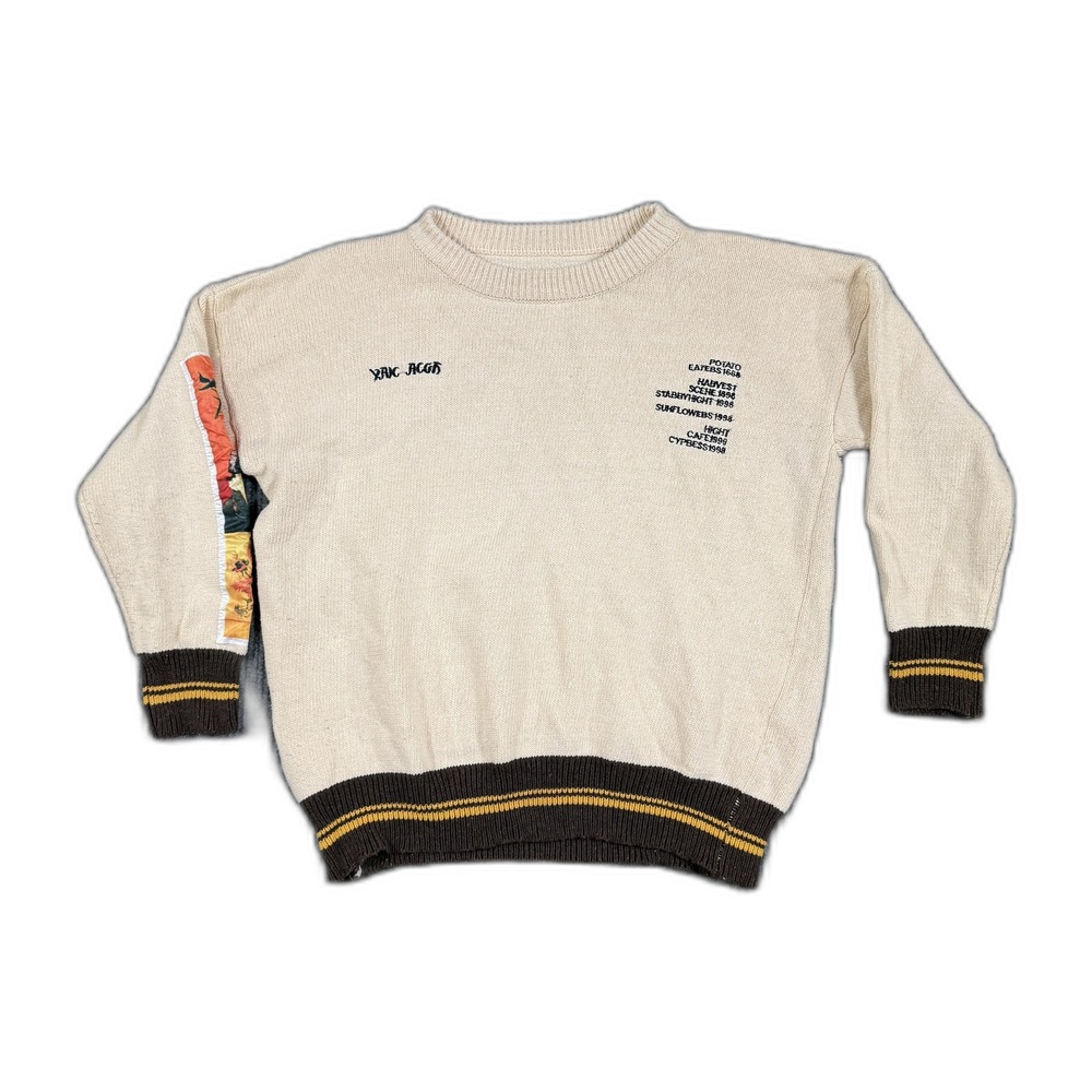 Van Gogh Museum Cream Graphic Knit Sweater Art History Works Large